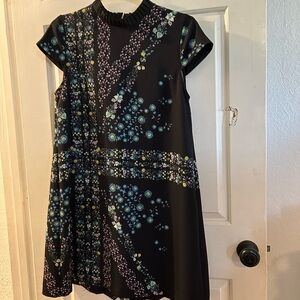 Ted Baker London Black Floral Fit-and-Flare Dress